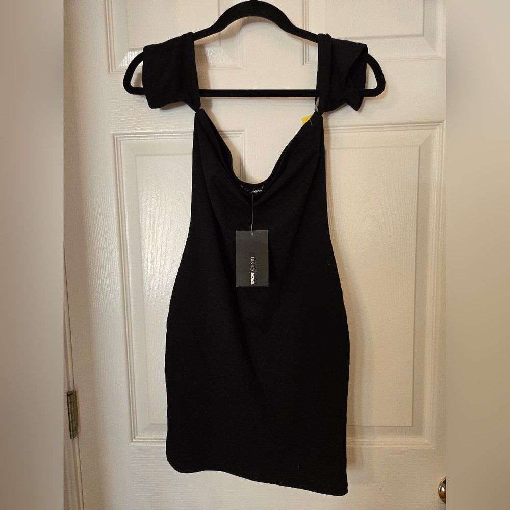 Fashion Nova Black Backless Dress